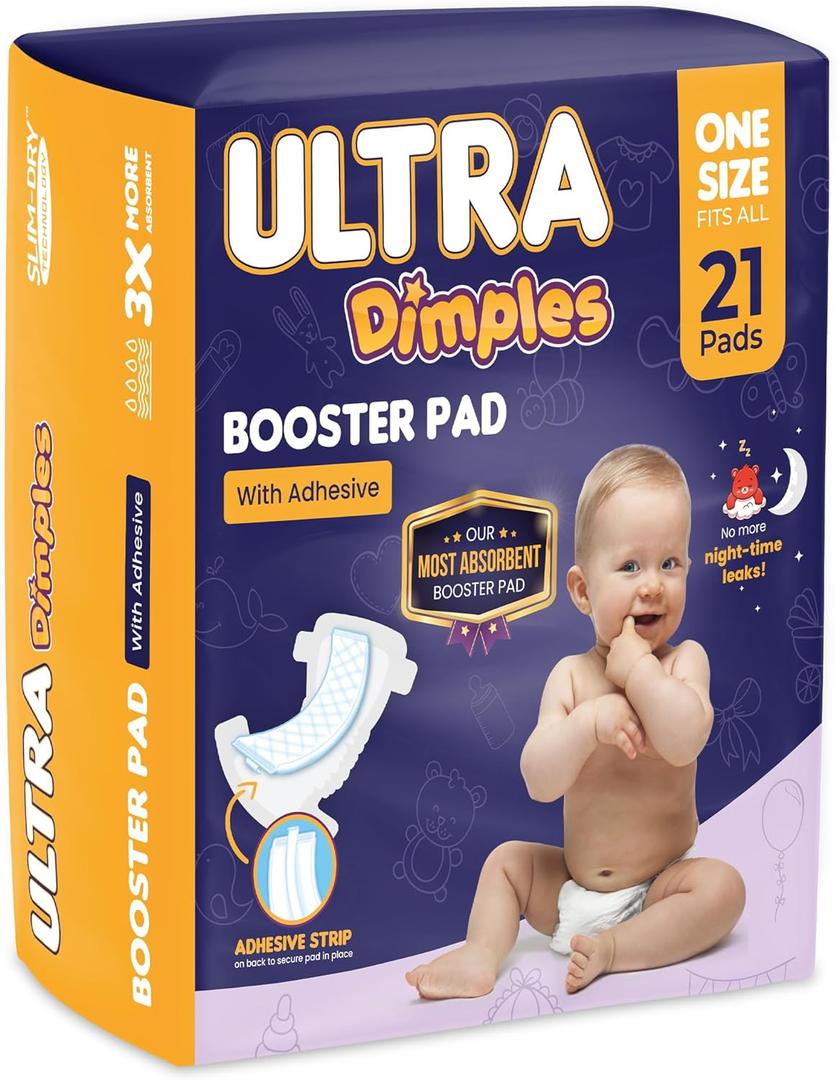 Inspire Ultra Dimples Diaper Booster Pads | Our Most Absorbent Diaper Inserts Ever | Diaper Pads Inserts Overnight or Daytime | Diaper Liners Turn Any Diaper into Super Overnight Diapers for Babies