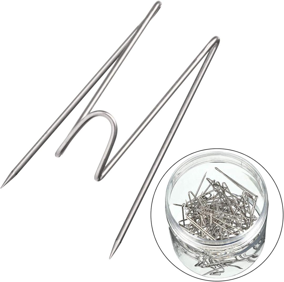 Geyoga Fabric Panel Wall Wire Hooks Cubicle Hooks with Clear Storage Box for Interior Exterior Decor for Picture Home School Office DIY(Silver,36 Pcs)