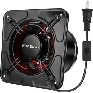 8" Exhaust Fan for Kitchen, Wall Mount Household Ventilation Fans for Workshop Attic Garage Greenhouse Barn, 45W Low Consumption, High Velocity 1020 m/h Air-volume
