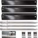 Grill Parts Compatible with Char Griller 5050 3001 5650 3072 3030 3008 5252 & King Griller - Burners, Flame Shields, Igniters & Hanger Brackets - Repair Kit for Char Griller Replacement Parts