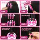 Lasnten Automatic Hair Braider Machine Electric Hair Braiding Tools DIY Styling Kit with Self Adhesive Gems and Jewelry Beads Salon Styling Tool Accessories for Women Makeup Vanity Set