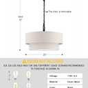 20" Linen Drum Fabric Modern Country Farmhouse Pendant Light