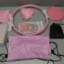 16 PCS Pink Pilates Ring and Ball Set for Women with 15" Magic Circle, Home Pilates Equipment Kit with Adjustable 1LB Ankle Wrist Weight, Resistance Band, Gliding Discs, Pilates Essentials Accessories
