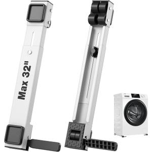 Appliance Slider Heavy Duty with Wheels, Adjustable Appliance Roller Base Max 32", Lockable Furniture Mover for Hardwood Floors, Easy Move for Refrigerator, Dryer, Dishwasher, Washing Machine (White)