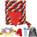 60 Feet Tug of War Rope for Kids and Adults, Outdoor Games Summer Outdoors Yard Backyard Camping Lawn Games for Field Day Family Reunion Birthday Party Team Building Activities Carnival Games-Colours (Blue&red&yellow)