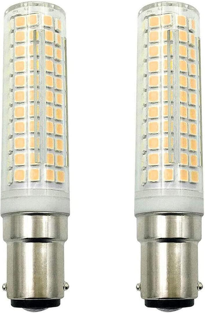 Lxcom Lighting BA15D LED Corn Bulb Dimmable 15W Double Contact Bayonet Base 136 LEDs 2835 SMD 120W Halogen Equivalent JD Type T3 T4 Bulbs Warm White 3000K 1500LM for Home Decorative Lighting,2 Pack