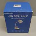 LED Desk Lamp with USB Charging Port Touch Control 3 Color Modes, Stepless Dimming,Eye-Caring LED Table Lamp for Home,Office,Bedroom,Reading,Work,Study,Gooseneck Lamp, 5V, 2.4A - Black