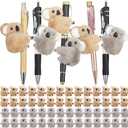 60 Pcs Koala Clip Bulk Pen Toppers Mini Koala Bear Stuffed Animal Cute Gifts for Party Office Home Supplies Stuffer(Brown, Gray)