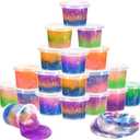 4 x 24 Packs Colorful Galaxy Slime, Stretchy & Non-Sticky,Idea Stocking Stuffers for Christmas,Party Favors, Sensory and Tactile Stimulation, Stress Relief, Educational Game, for Girls & Boys