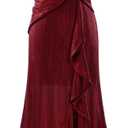 BeryLove Formal Dress Wedding Guest Sparkly Party Evening Prom Elegant Split Midi Cocktail Glitter Dress, Size 2XL