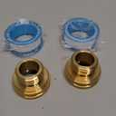 Dreyoo 2 Pack Solid Brass Garden Hose Adapter, 3/4'' GHT Garden Hose Male x 1'' NPT Female Connector, 1 Inch Male Thread to 1.3 Inch Pipe Fittings Thread, with Rubber Gasket (1"FHT x 3/4"MHT)