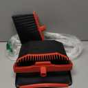 Tiumso Upgrade Broom with Dustpan Combo Set, Broom and Dustpan Set with 51'' Long Handle, Dust Pan and Brooms, ZeroGap Lip, Self-Cleaning Dustpans Teeth for Lobby Kitchen Restaurant - Black and Red