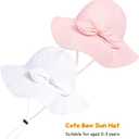 Baby Girl Sun Hat with UPF 50+ Outdoor Adjustable Beach Hat with Wide Brim Bucket Hats