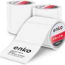 enKo 4" x 3" Labels for Zebra Desktop Printers (3 Rolls, 1,500 Labels) - Direct Thermal Address Mailing Shipping Barcode FBA Stickers FNSKU Labels for Zebra and Eltron (Perforated)