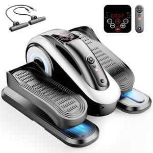 LVPIMAN Large Size Under Desk Elliptical Machine,Electric Leg Exerciser for Seniors,12 Adjustable Speeds&12 Modes with Remote Control,Elastic Rope,Manual&Auto Mode for Home Office
