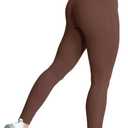 Aoxjox High Waisted Workout Leggings for Women Trinity Yoga Pants 26.5" (Medium, Dark Brown)