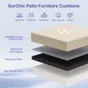 Outdoor Chair Cushions Set of 4 for Outdoor Patio Furniture, Waterproof Patio Seat Cushions with Handle & Ties, 3 Year Color Fastness Square Garden Sofa Couch Pads, 19" x 19" x 3", Beige