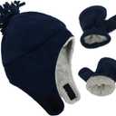 Zando Baby Winter Hat and Mitten Set Size 3M-7Y - Cute Fleece Sherpa Lined Warm Beanie for Toddler Kids Newborn Boys Girls (3-12 Months)