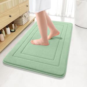 Arotive Memory Foam Bathroom Rug Mat 47x24, Ultra Soft and Absorbent Bath Mat, Machine Wash Dry, Comfortable Bath Rug Carpet for Bathroom Floor, Tub and Shower, Sage Green