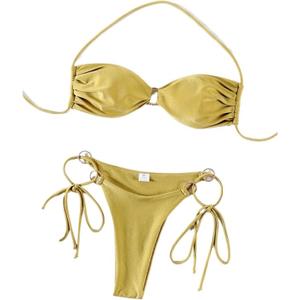 Bikini Set, Plain Bikini, Swimwear, Women's Bikini Set, Shiny Swimsuit, Swimsuits, Beachwear XS