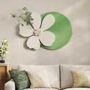 3D Textured Sage Green Minimalist Wall Art Decor, Boho Beige Botanical Floral Artwork for Walls, Cream Sandstone Texture Wall Decor for Living Room, Dining Room, Bedroom, Hallway, Home Office