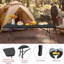 Portable 8Ft Folding Table, Heavy Duty Plastic Fold-in-Half Utility Foldable Dining Table, Multi-Purpose Plastic Folding Table with Carrying Handle for Camping and Party Indoor/Outdoor (Black)