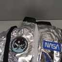 GRAJTCIN Men's Astronaut Costume Adult Silver Spaceman Suit Pilot Jumpsuit Halloween Cosplay Outfit (L)