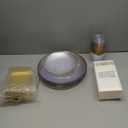 Rubtlamp 175 Pcs Plastic Dinnerware Set (25 Guests), Clear And Gold Plastic Plates, Hammered Party Plates Include Dinner Plates, Dessert Plates, Cups, Gold Cutlery Set And Napkins for Party