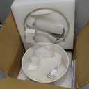 Ceramic Cat Water Fountain - 2.1L/71oz - All-Ceramic Body & Pure Copper Water Spout - Non-Toxic - Automatic Pet Drinking Fountain Indoor with Ultra-Quiet Pump, and 3Pcs Filter & Sponge (White)