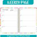 Daily Planner 2025-2006, Weekly & Monthly Planner, July 2025 - June 2026 Day Planner, 6.2” x 8.25” Flexible Cover，Wirebound Note Pages with Monthly Tab, Back Pocket, Premium Paper