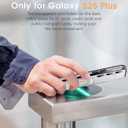 Neivi for Samsung Galaxy S25 Plus Case with Card Holder, Electroplated Flash Bumper Clear Slim Case for Samsung S25 Plus Shockproof Transparent Silicone Cover Galaxy S25 Plus 5G Phone Case (Black)