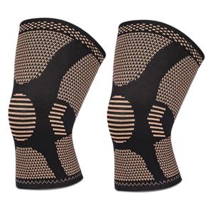 Copper Knee Braces for Arthritis Pain (2 pack)- Professional Knee Suppot with Side Stabilizers - Breathable Compression Sleeves for Pain Relief & Stability (Arthritis, Gym, Work)- M