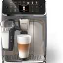 Philips 4400 Series Fully Automatic Espresso Machine  12 Hot & Iced Coffees, Quick-to-Clean LatteGo Milk System, SilentBrew, QuickStart, Ceramic Grinder, Black Chrome (EP4444/90)