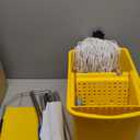 Mind Reader Bucket with Wringer and Mop Set, 22 Qt (5.5 Gallon), Floor Cleaning, Wheels, 16.25" L x 10.75" W x 24.5" H, Yellow