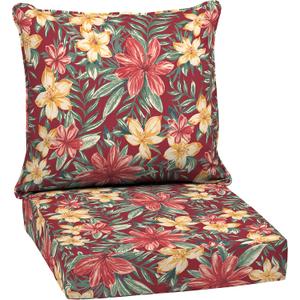 Arden Outdoor Deep Seat Cushion Set, 24 in x 24 in, Weather-Proof, Rain-Proof, Fade Resistant Patio Cushion for Chair, Sofa, and Couch Ruby Clarissa, 1 Pack
