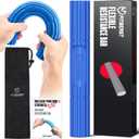 FitBeast Flex Therapy Bar, Tennis Elbow Therapy Bar - Ideal for Relieve Tendonitis Pain & Improve Grip Strength, Fitness Resistance Bar for Golfers Elbow & Tendinitis, Twist Bar for Physical Therapy (Blue-Medium)