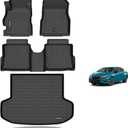 KELCSEECS Floor Mats & Cargo Liner Custom for 2020-2025 Nissan Versa All Weather Protection TPE Floor Liners Front& Rear Row Full Set Nissan Versa Accessories Black