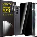 [4 Pack] 2 Pack Privacy Screen Protector for Samsung Galaxy S21 5G with 2 Pack Camera Lens Protector, 9H Hardness Anti Spy Tempered Glass Screen Protector