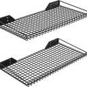 Ultrawall Wall Mounted Storage Shelf for Garage, 2 Pack Metal Shelf Rack, Heavy-Duty Wall Organizer Shelves Suitable for Shop, Shed, Garage 23.5inch x 12inch(Black)