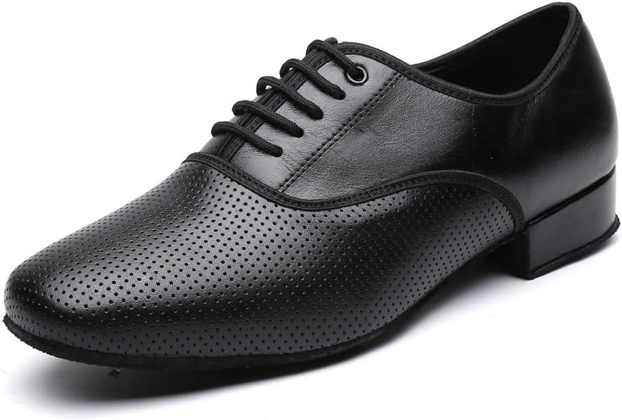 Men's Black Ballroom Latin Performance Shoes Waltz Modern Dancing Practice Shoe (11.5)