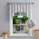 Beda Home Tassel Linen Textured Swag Valances for Farmhouses’ Kitchen; Rustic Short Swag Topper for Small Windows Bedroom Privacy Added Rod Pocket Design, Light Grey, 36 x36 inch, 1 Pair