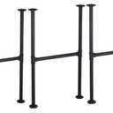 MUZIK 3 Pack 28 Inch Industrial Table Leg Set, Black Painted Metal Pipes Vintage Furniture for Coffee and End Table Legs, 28 in H x 16 in W, 3/4 Inch Pipe Fittings