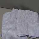 Latuza Women's Petite Seersucker Pajamas Set Cotton Pj Set Petite Size S Light Blue Stripe