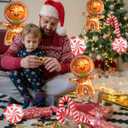 3 x Christmas Balloons Decorations, Gingerbread Balloons, Candy Cane Foil Mylar Balloon for Gingerbread Christmas Party Decorations, New Year, Birthday Party Supplies (Red)