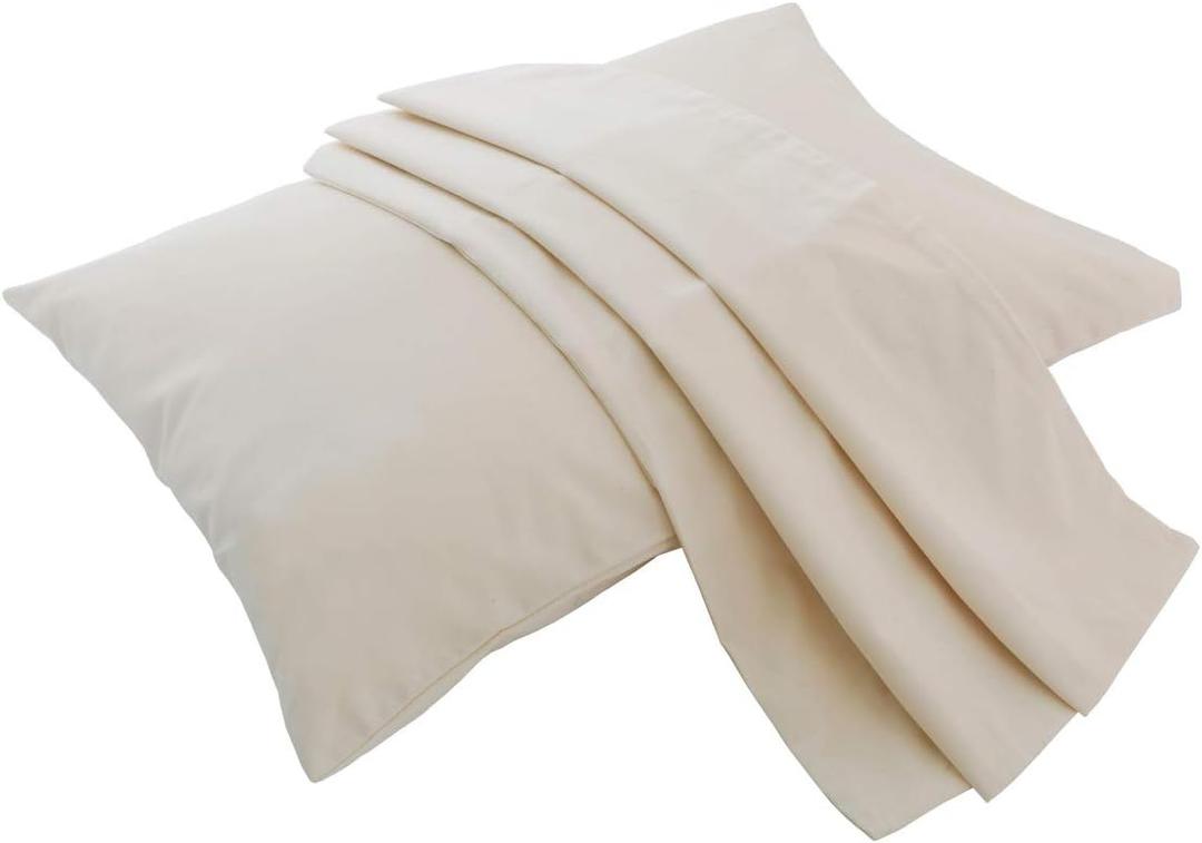 Lofe Organic Cotton Pillow Case - One Pack 16"x 22" Kids Pillow Cover - 300 TC Thread Count - Soft, Safe and Hypoallergenic - Off White