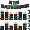 Fuyoooo 127 Pcs Birthday Graph Bulletin Board Set Colorful Happy Birthday Bulletin Board Decorations Classroom Chart Calendar Cutout(Chalkboard)