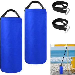 2Pack 10L Beach Umbrella Weight Sand Bags 25lbs 600D Oxford Cloth Heavy Duty Sun Umbrella Sand Anchor Portable Fillable Summer Sunshade Canopy Tent Sandbag Stand Holder for Outdoor High Wind Resistant