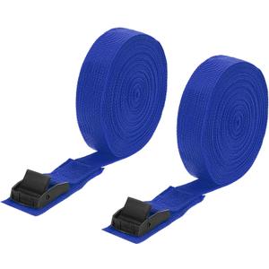 uxcell Tie Down Straps, 2Pcs Adjustable Buckle Lashing Straps, 23' x 1" Cinch Strap for Luggage Packing, Cargo, Trucks (Dark Blue)