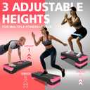 27" Exercise Workout Aerobic Step Platform Trainer, Adjustable Fitness 4-6-8in Exercise Stepper Workout with 4 Risers, Aerobics Stepper Workout Stepper for Home Gym Cardio Strength & Training