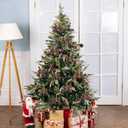 12 Christmas Tree Bows Decoration Red Green Striped Bowknot with Bell Xmas Bow Hanging Ornament for Christmas Holiday Party Home Outdoor Indoor Decoration Supplies